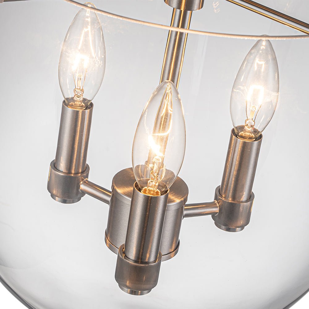 Qvistuvo Contemporary NickelGlass Semi Flush Mount Ceiling Light
