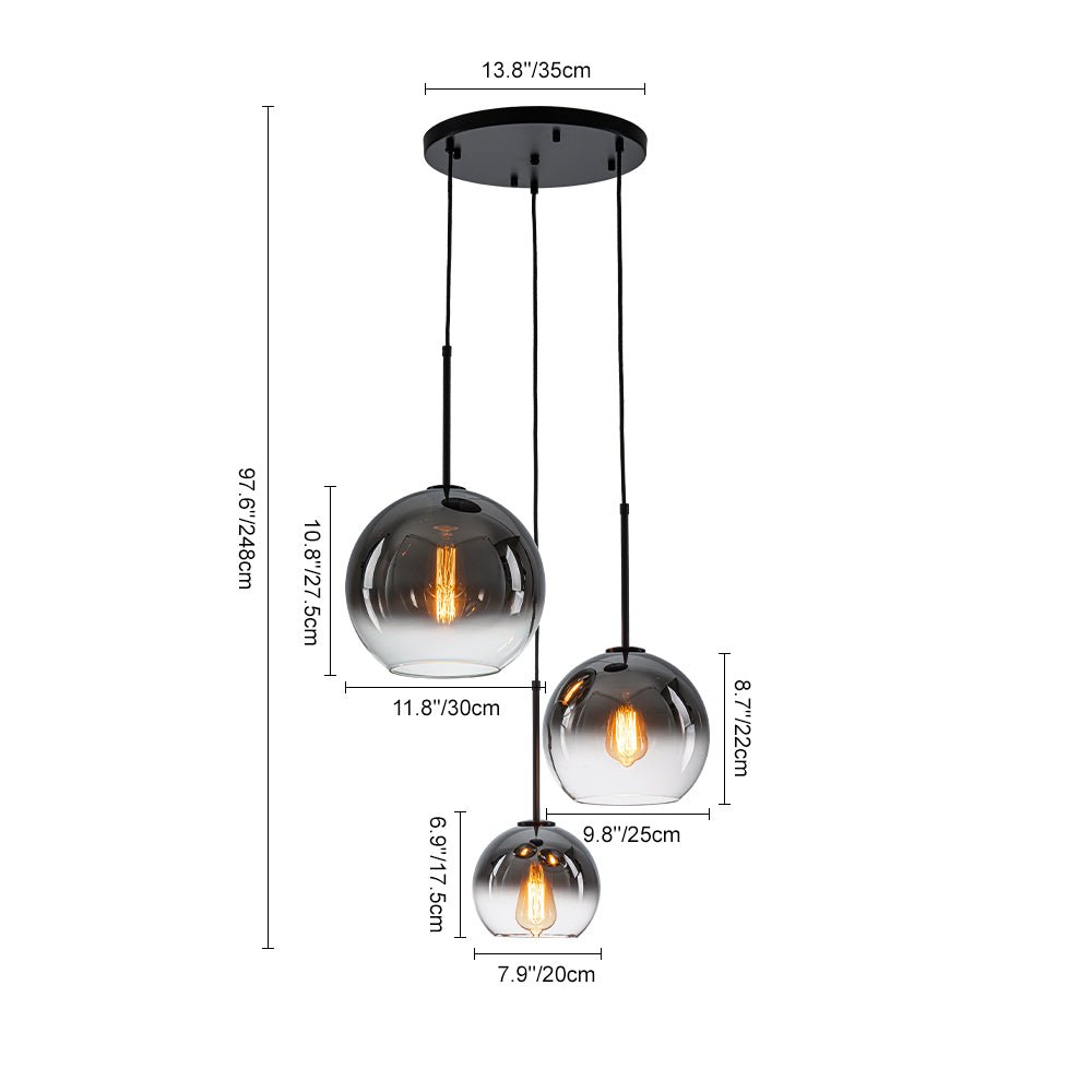 Ostruvix Contemporary Polished Gradual Glass Pendant Light
