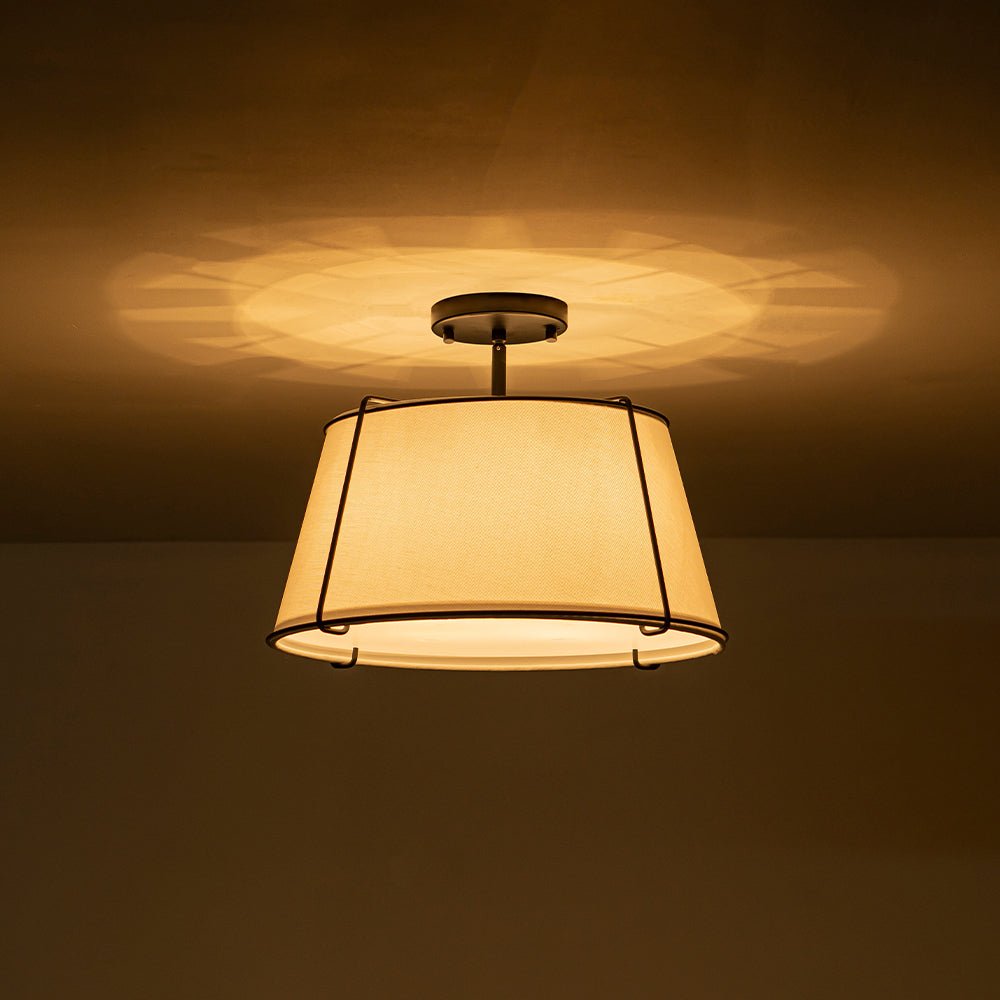 Vesina Linen Metal Semi Flush Mount Ceiling Light