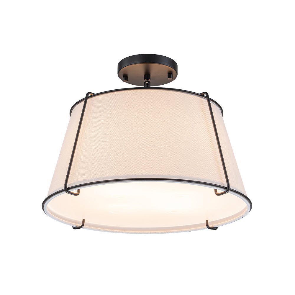 Vesina Linen Metal Semi Flush Mount Ceiling Light
