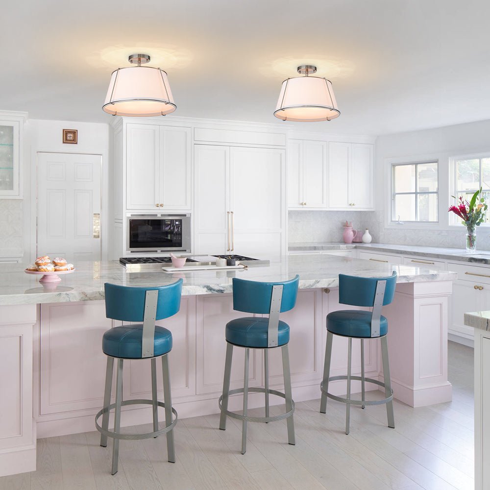 Vesina Linen Metal Semi Flush Mount Ceiling Light