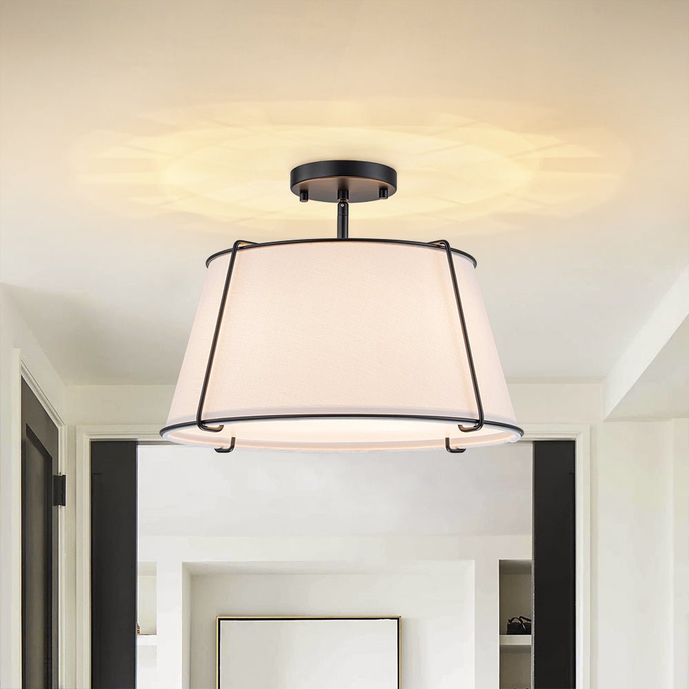 Vesina Linen Metal Semi Flush Mount Ceiling Light