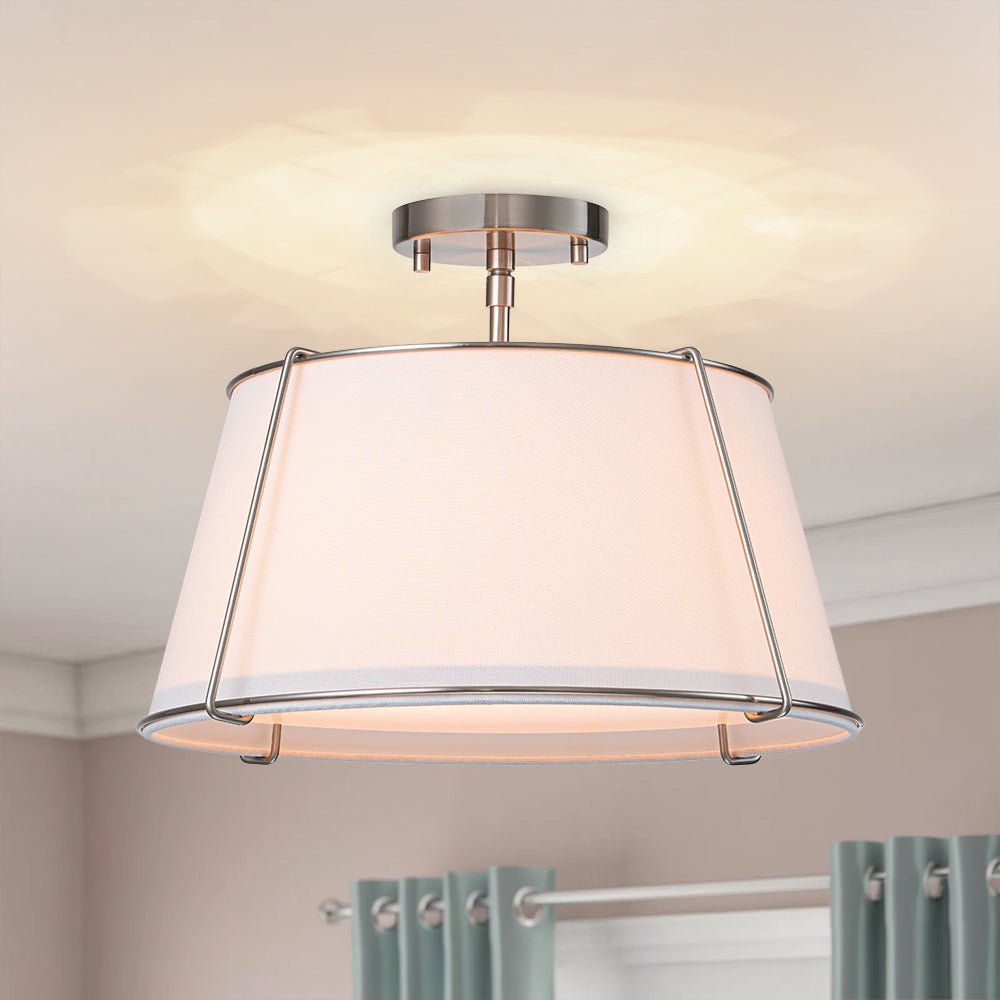 Vesina Linen Metal Semi Flush Mount Ceiling Light