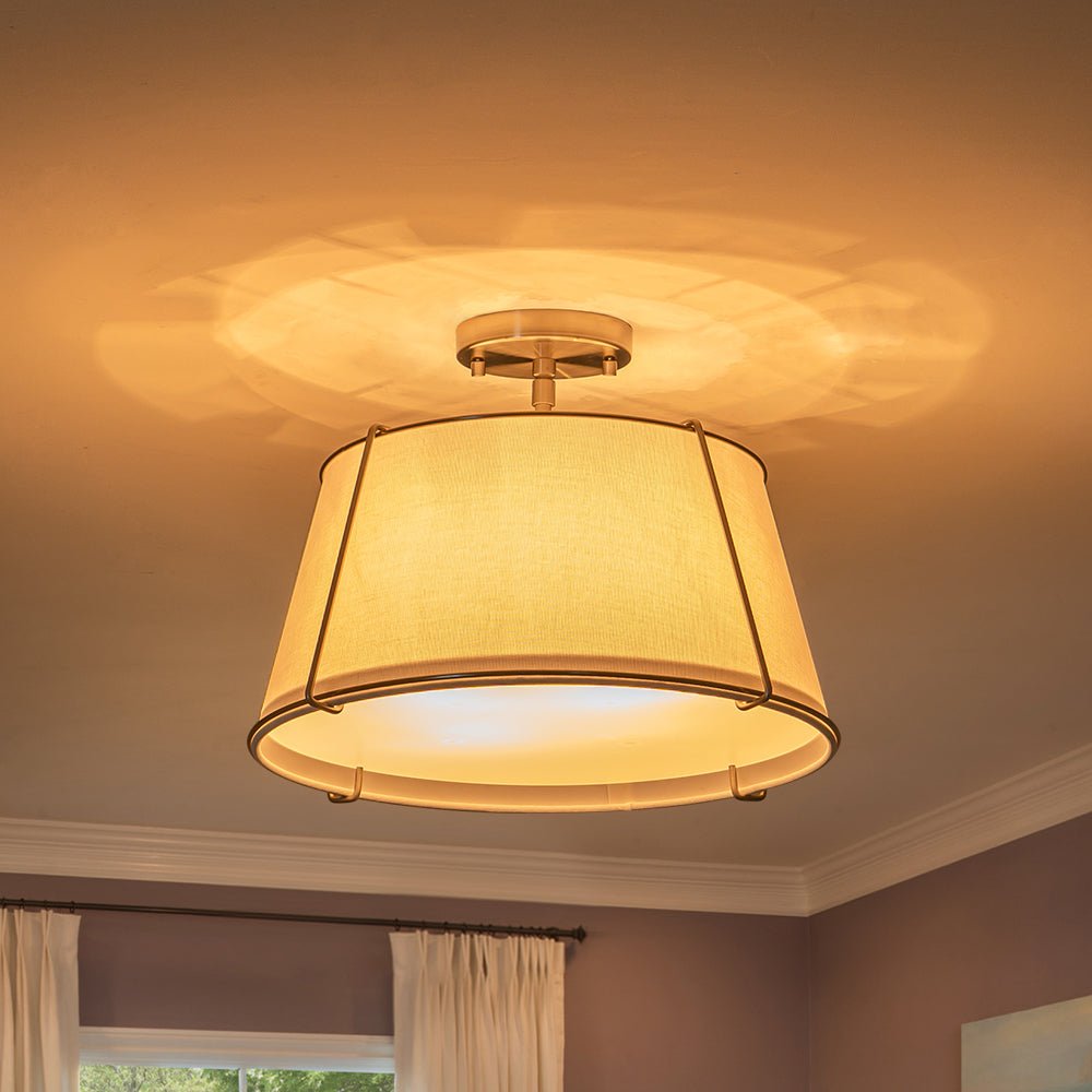 Vesina Linen Metal Semi Flush Mount Ceiling Light