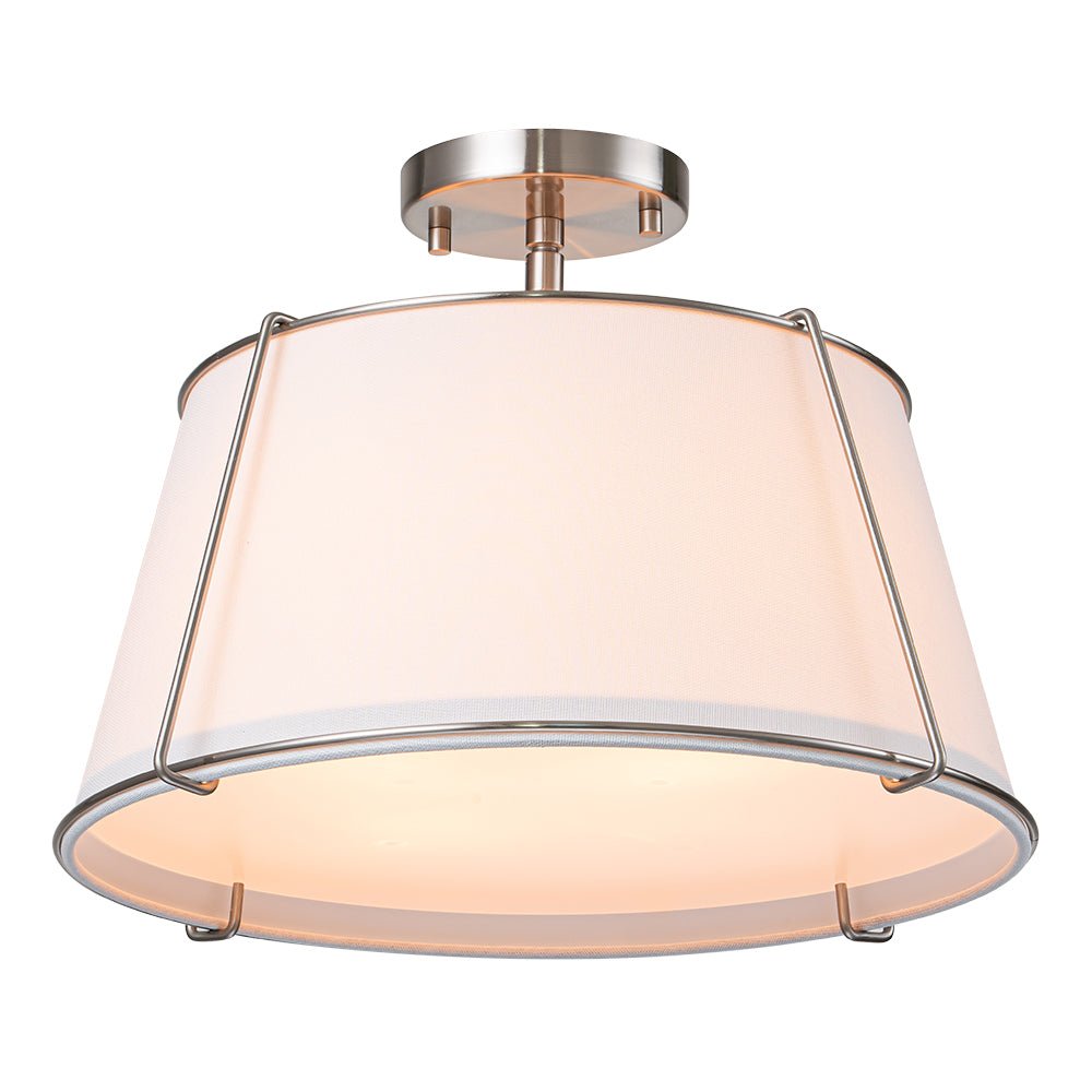 Vesina Linen Metal Semi Flush Mount Ceiling Light