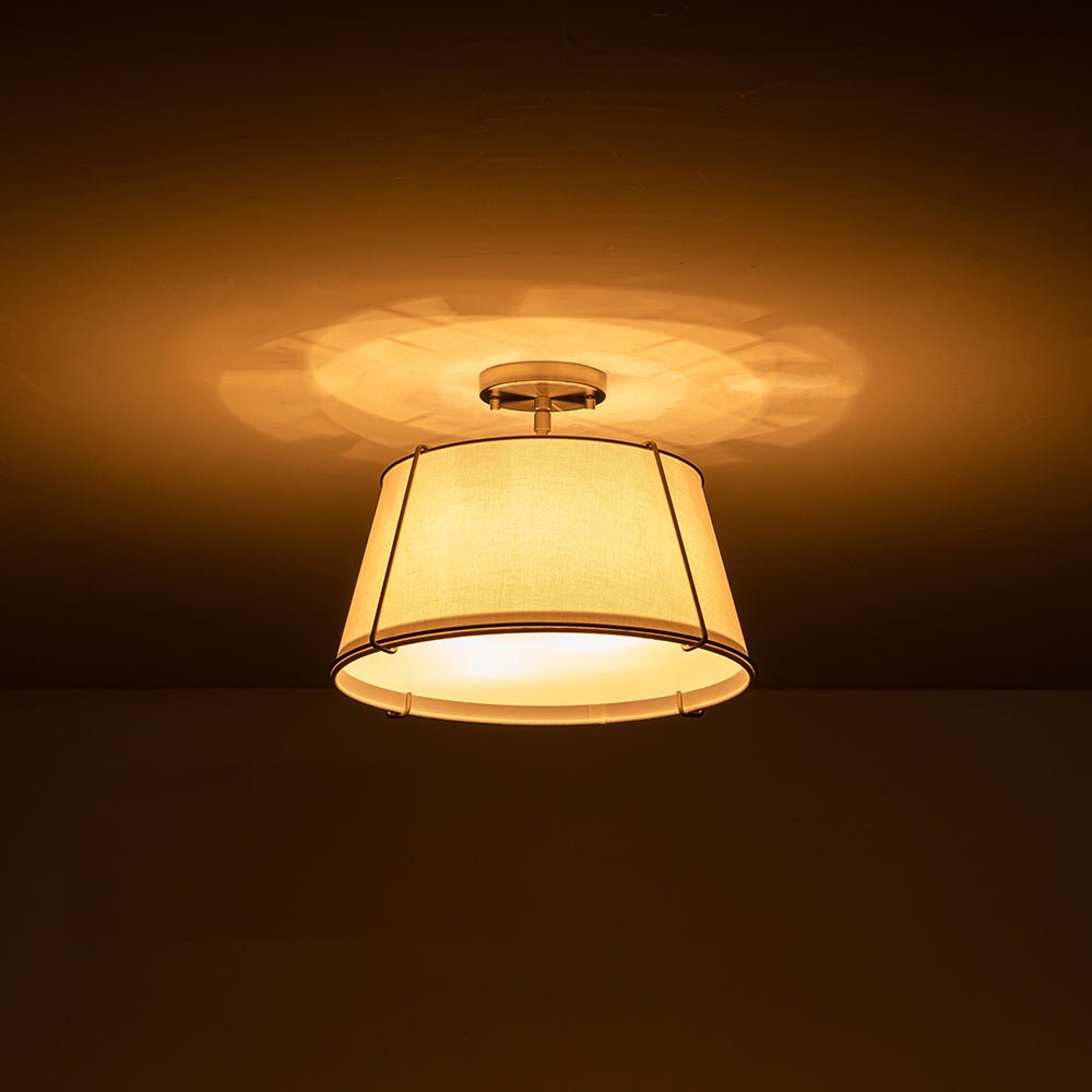 Vesina Linen Metal Semi Flush Mount Ceiling Light