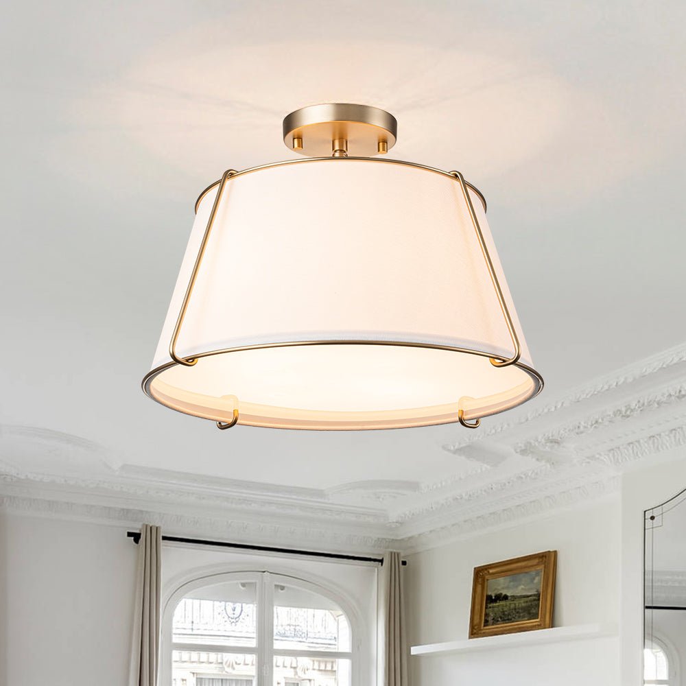 Vesina Linen Metal Semi Flush Mount Ceiling Light