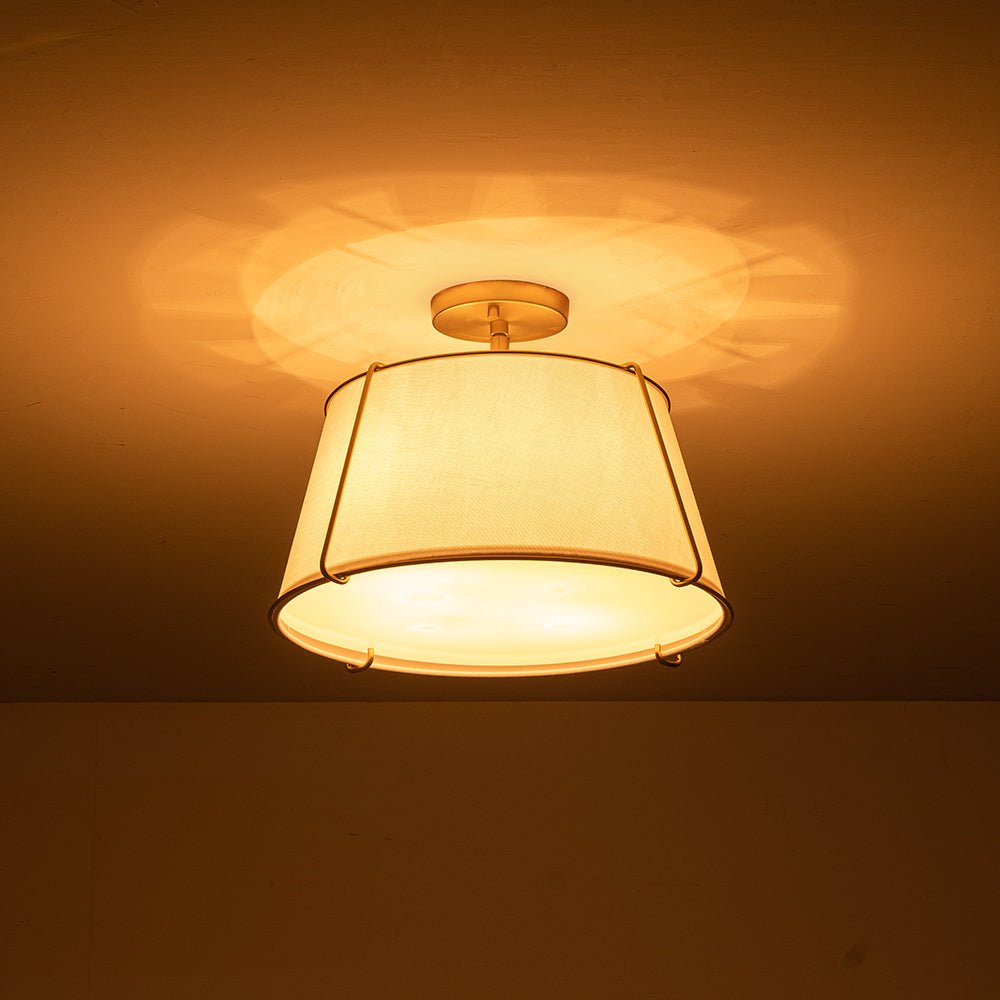 Vesina Linen Metal Semi Flush Mount Ceiling Light