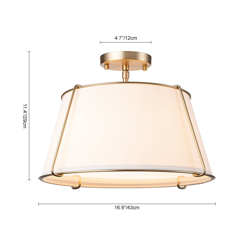 Vesina Linen Metal Semi Flush Mount Ceiling Light