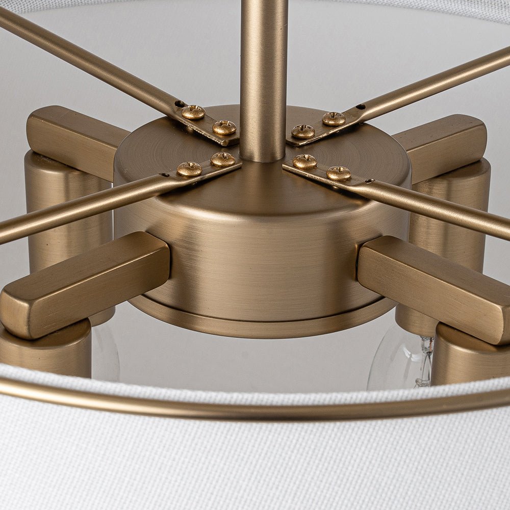 Vesina Linen Metal Semi Flush Mount Ceiling Light