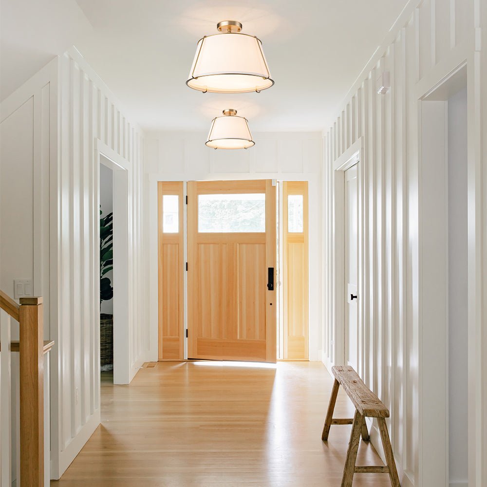 Vesina Linen Metal Semi Flush Mount Ceiling Light