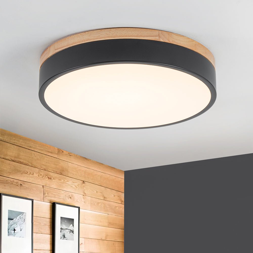 Pletta Contemporary Wood LED Ceiling Light