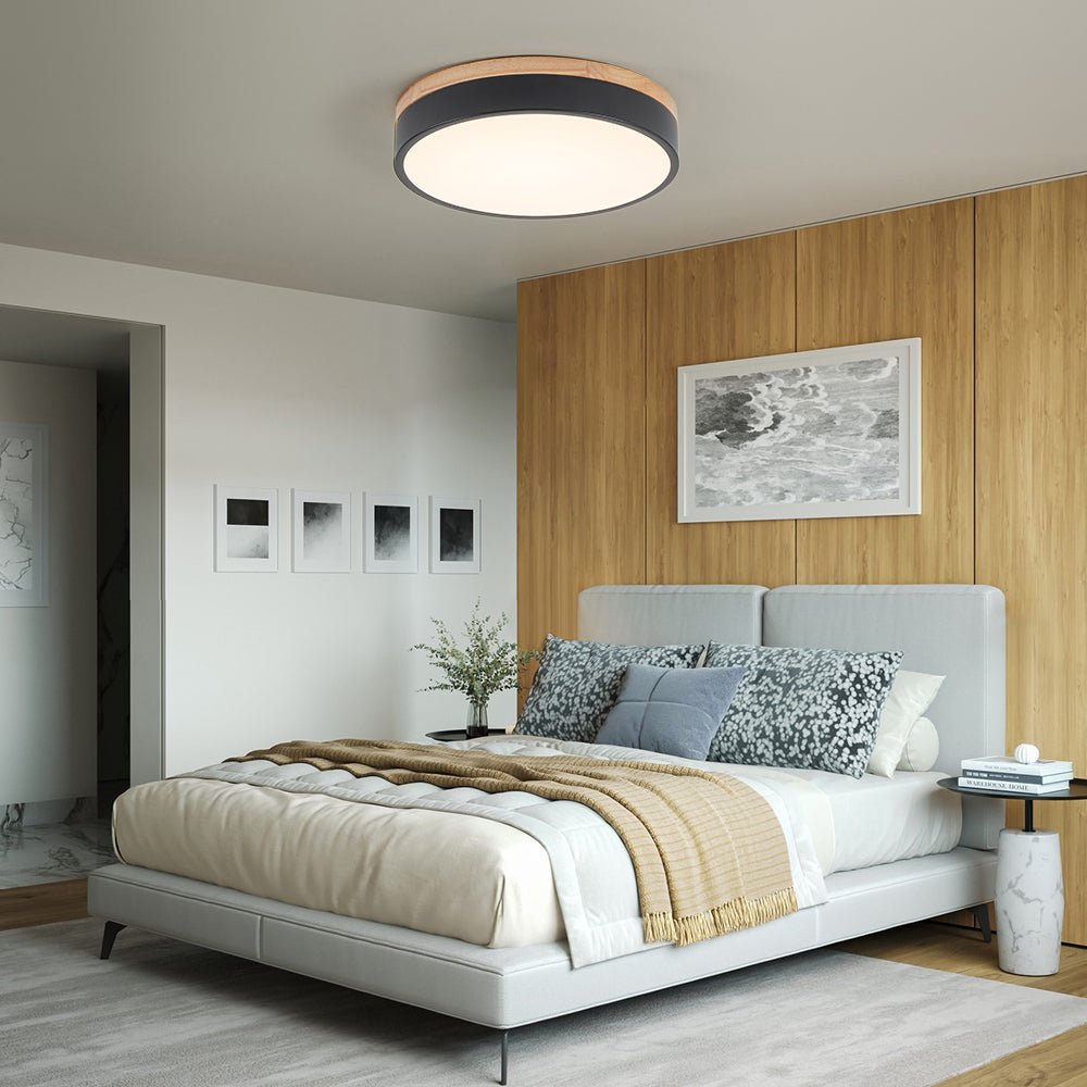 Pletta Contemporary Wood LED Ceiling Light