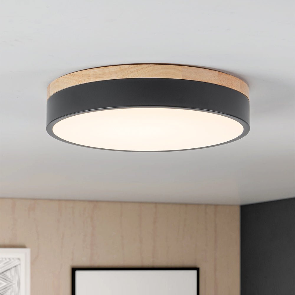 Pletta Contemporary Wood LED Ceiling Light