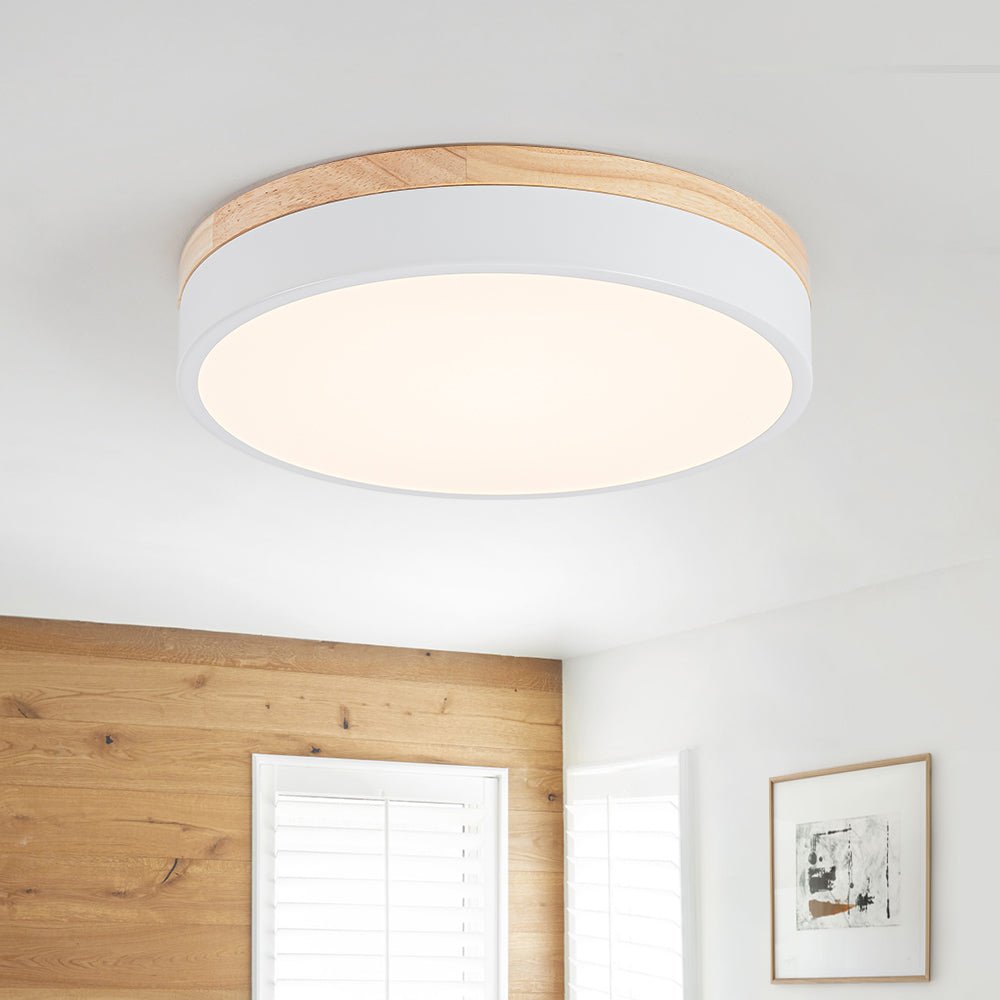 Pletta Contemporary Wood LED Ceiling Light
