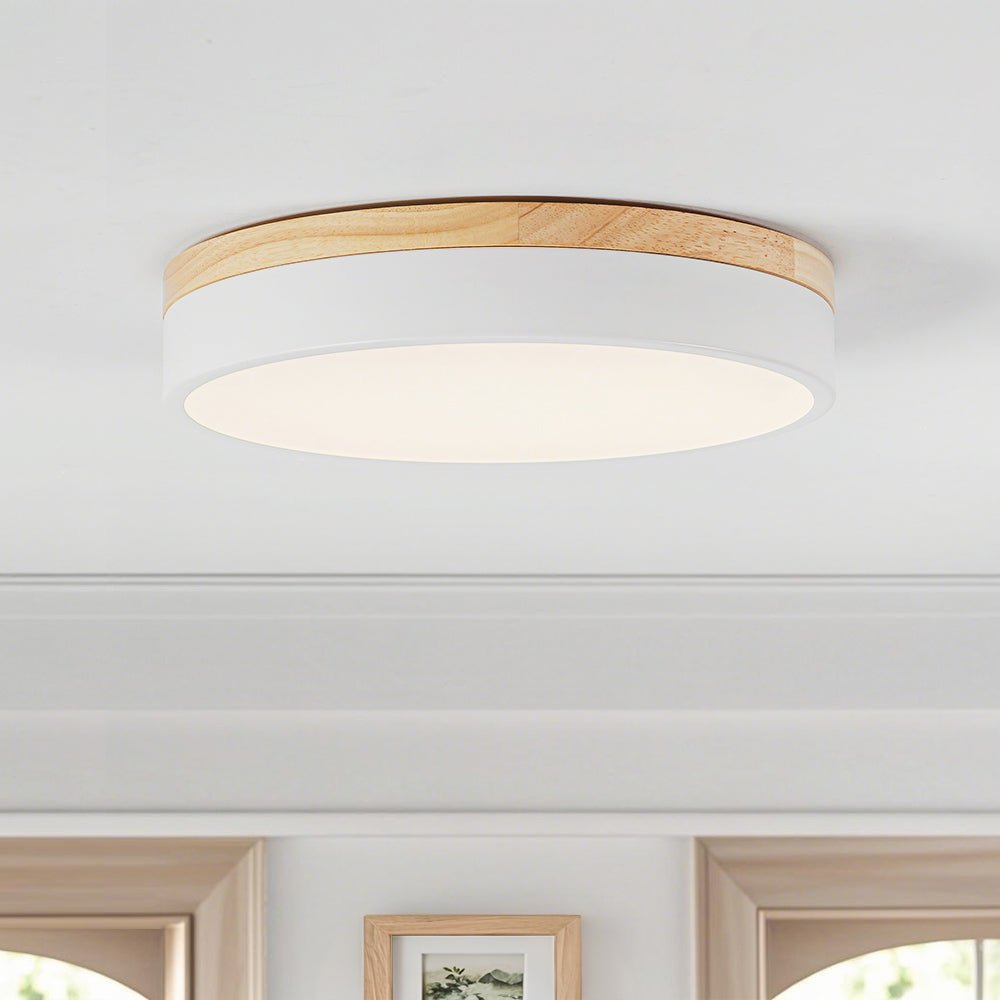 Pletta Contemporary Wood LED Ceiling Light