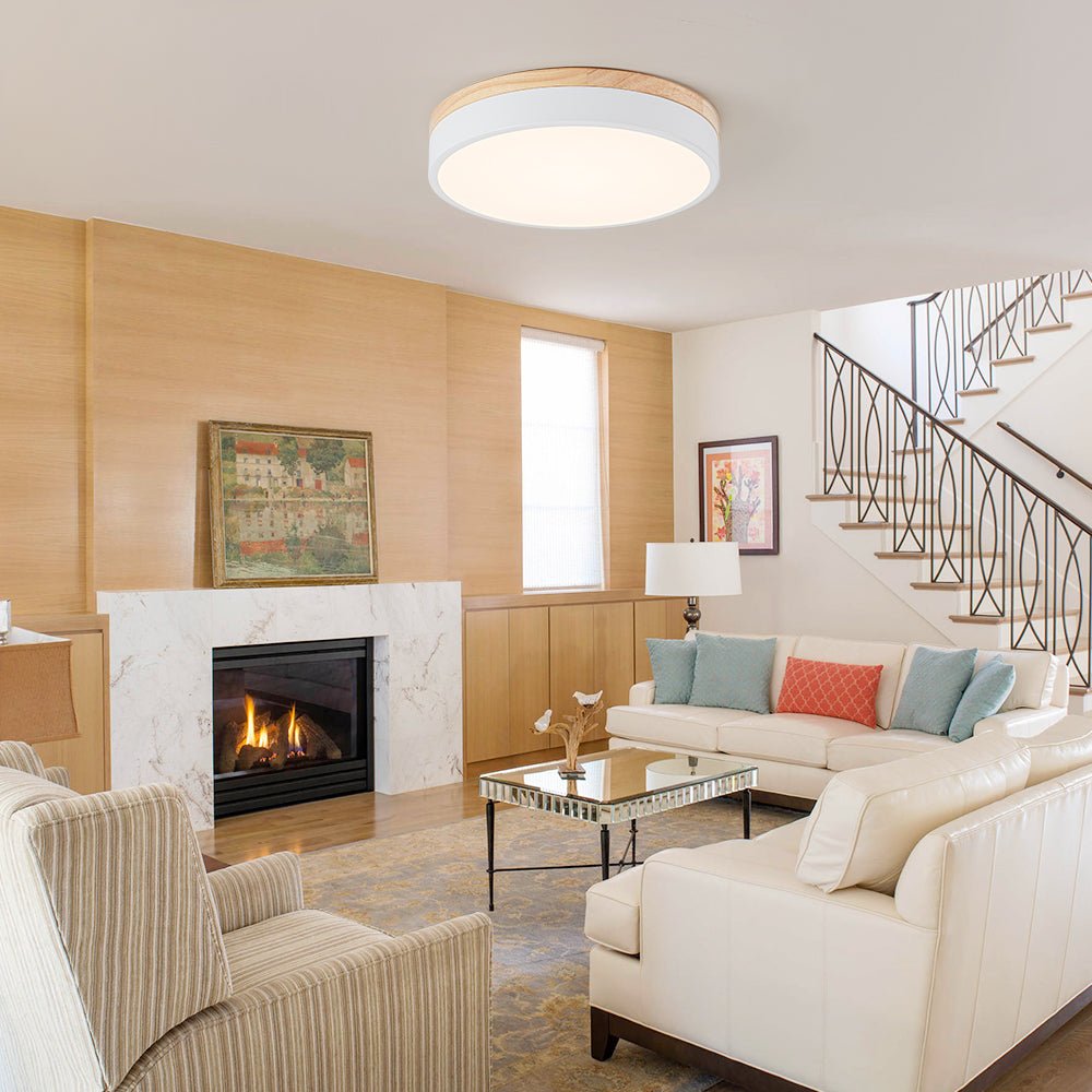 Pletta Contemporary Wood LED Ceiling Light