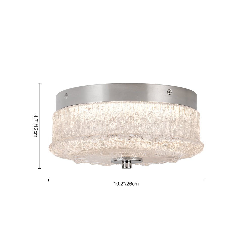 Plotuvux Decorative Glazed Round LED Clear Glass Ceiling Light