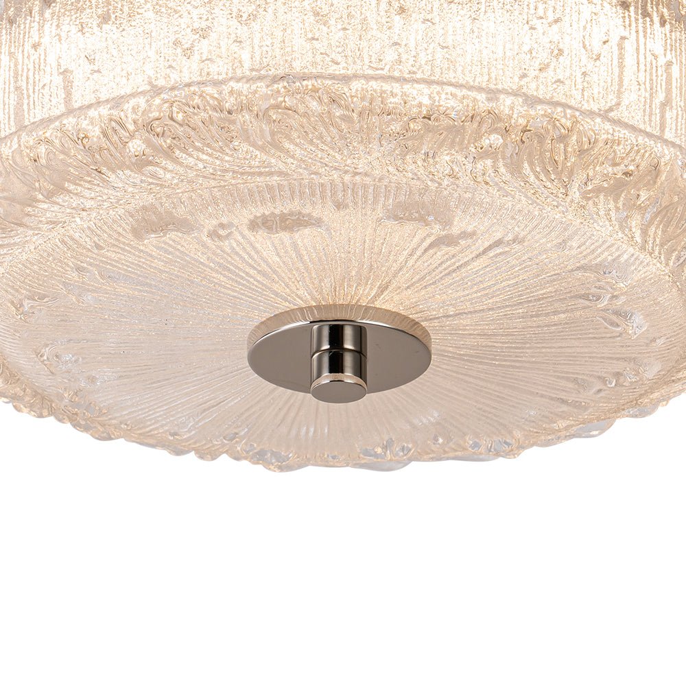 Plotuvux Decorative Glazed Round LED Clear Glass Ceiling Light