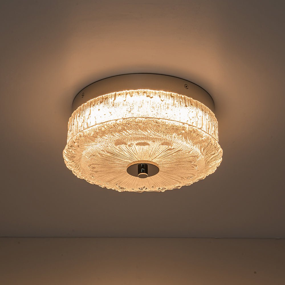 Plotuvux Decorative Glazed Round LED Clear Glass Ceiling Light