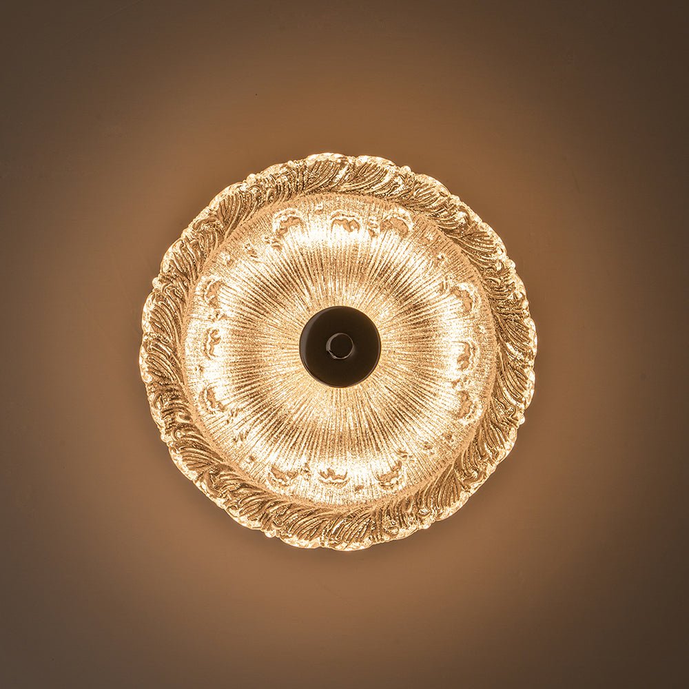 Plotuvux Decorative Glazed Round LED Clear Glass Ceiling Light