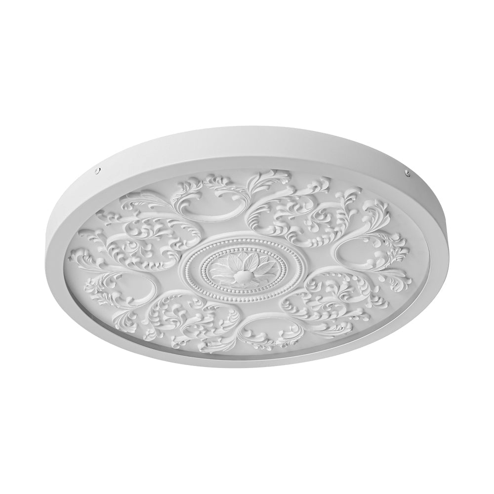 Yrvuvux Decorative French Medallion LED White Metal Flush Mount Light