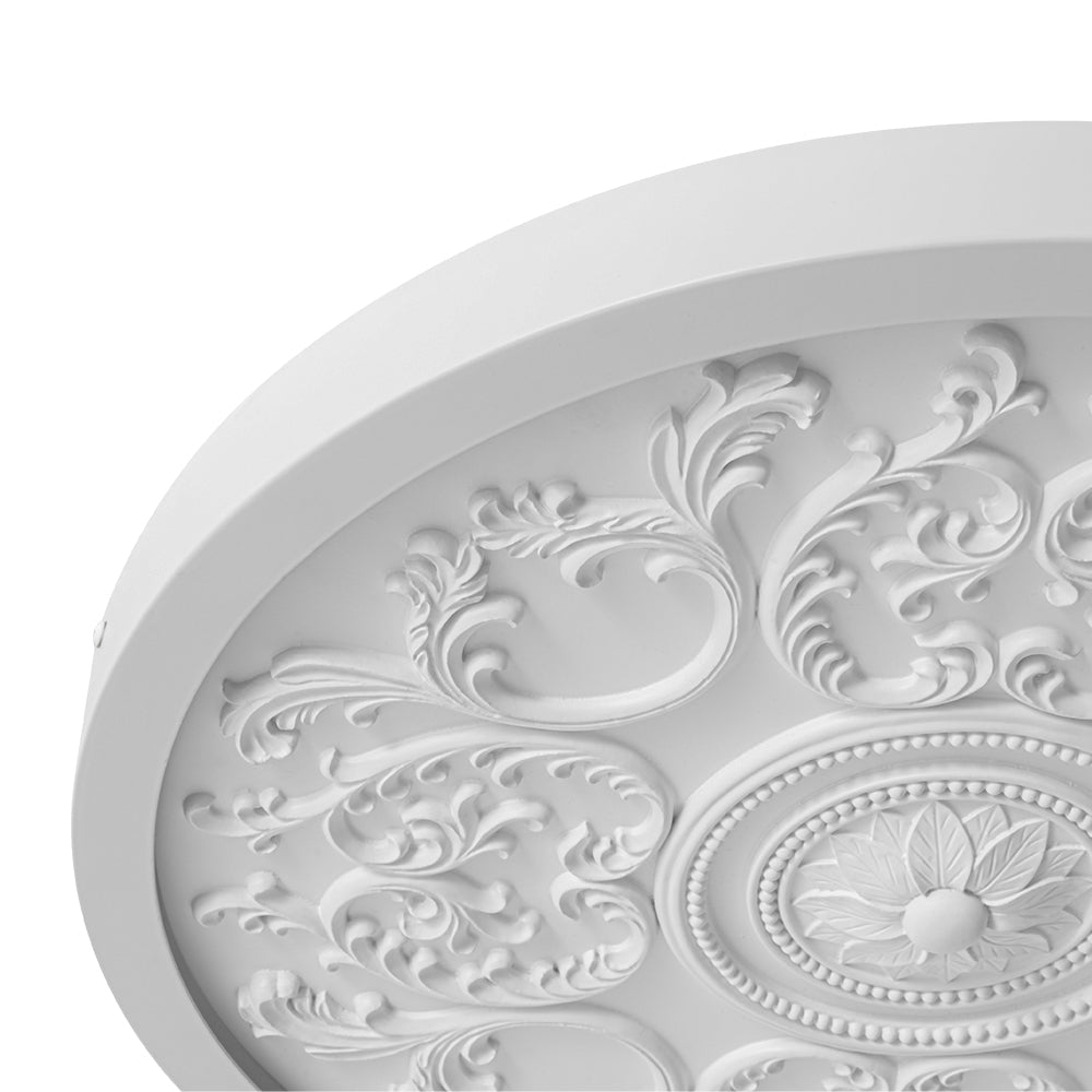 Yrvuvux Decorative French Medallion LED White Metal Flush Mount Light