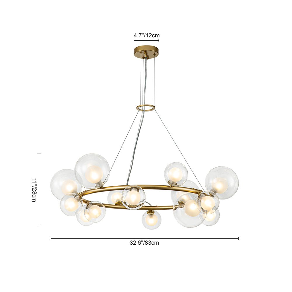 Mjolkuvix Decorative Halo Globe Glass Chandelier