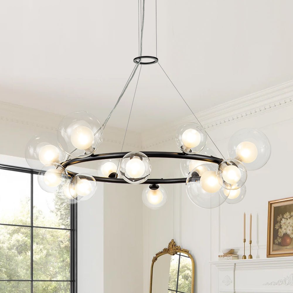 Mjolkuvix Decorative Halo Globe Glass Chandelier