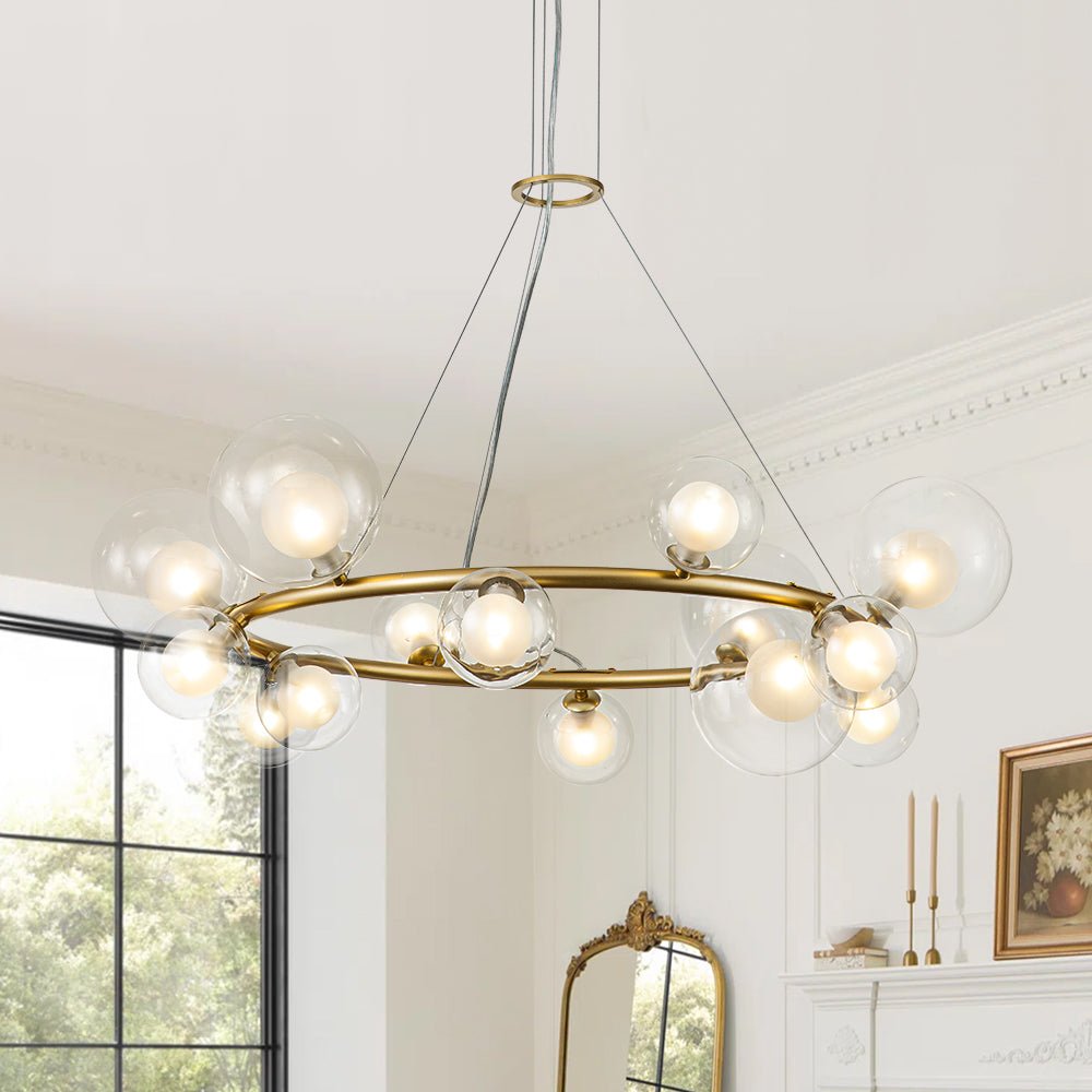 Mjolkuvix Decorative Halo Globe Glass Chandelier