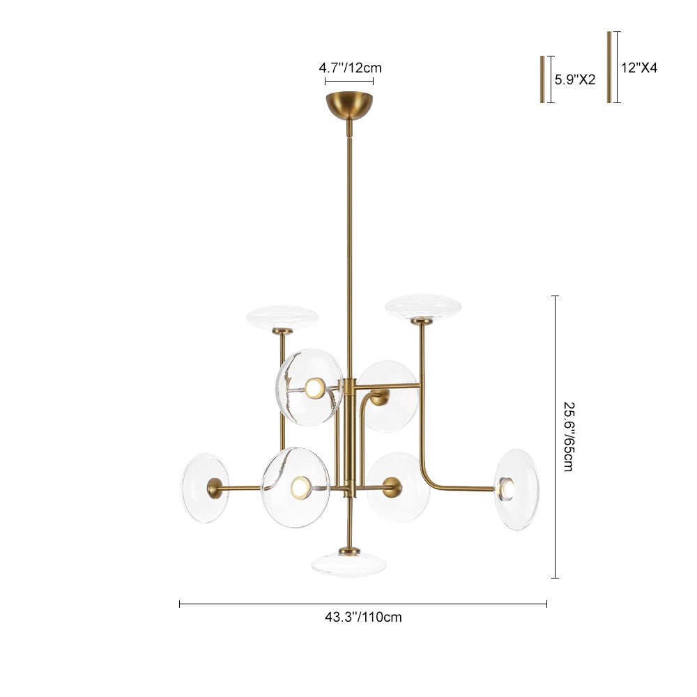 Ornklo Linear Sputnik Glass Chandelier