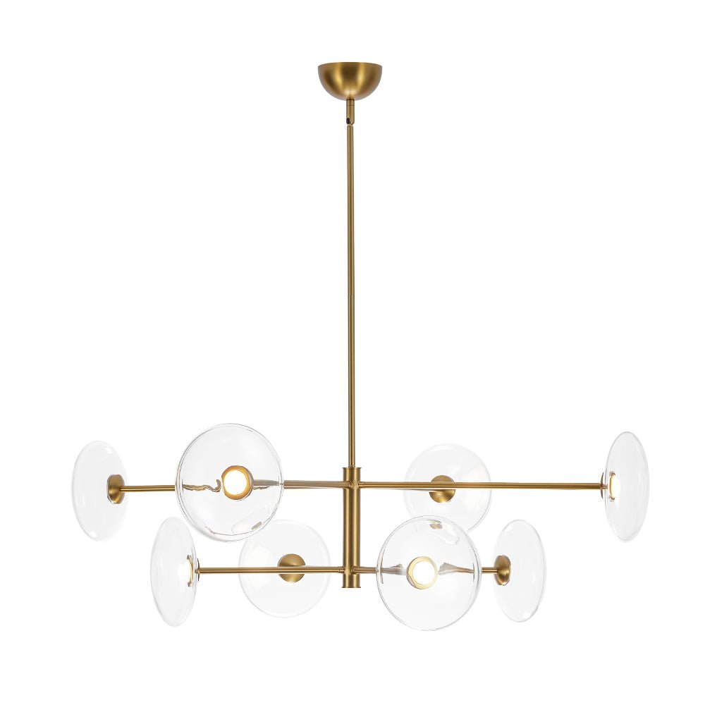 Tinduli Designer Dimmable LED 8-light Tiered Sputnik Glass Chandelier - Lamp Copper