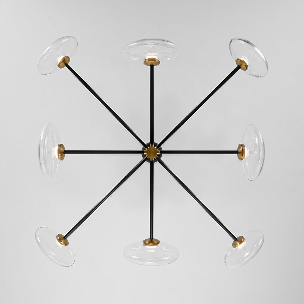 Tinduli Designer Dimmable LED 8-light Tiered Sputnik Glass Chandelier - Lamp Copper