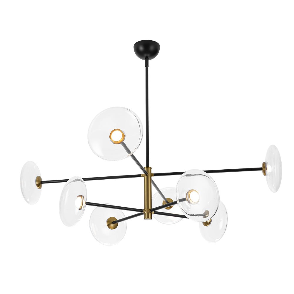 Tinduli Designer Dimmable LED 8-light Tiered Sputnik Glass Chandelier - Lamp Copper