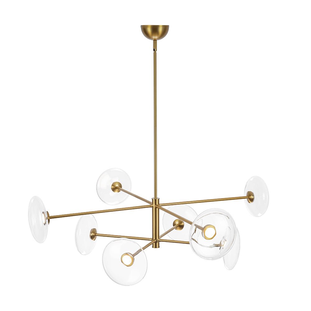 Tinduli Designer Dimmable LED 8-light Tiered Sputnik Glass Chandelier - Lamp Copper