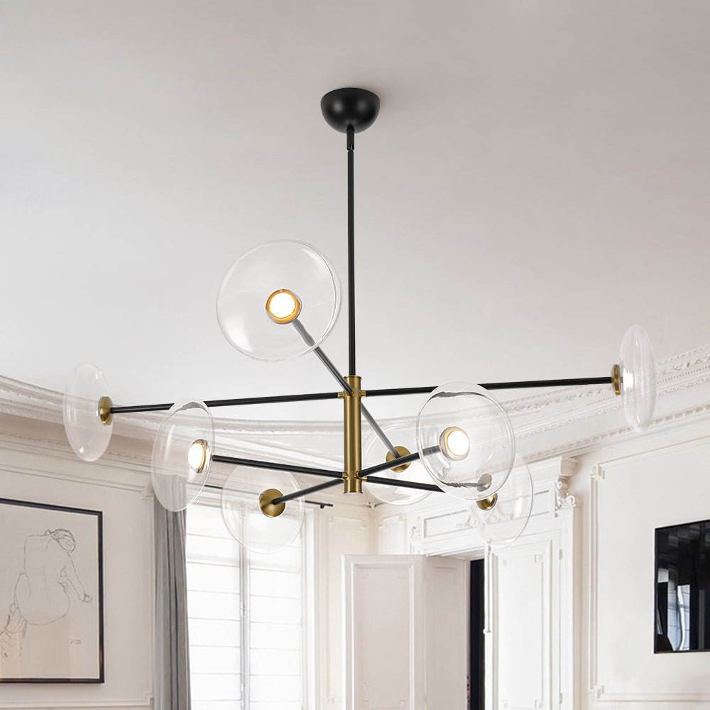 Tinduli Designer Dimmable LED 8-light Tiered Sputnik Glass Chandelier - Lamp Copper