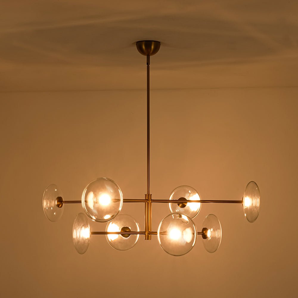 Tinduli Designer Dimmable LED 8-light Tiered Sputnik Glass Chandelier - Lamp Copper