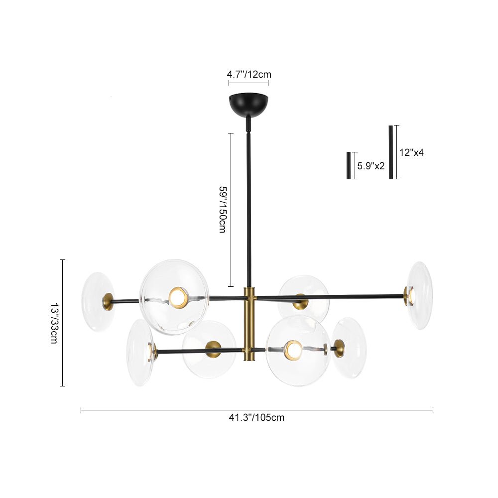 Tinduli Designer Dimmable LED 8-light Tiered Sputnik Glass Chandelier - Lamp Copper