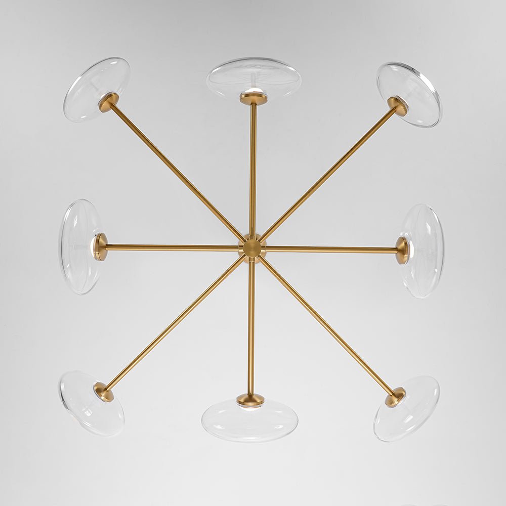 Tinduli Designer Dimmable LED 8-light Tiered Sputnik Glass Chandelier - Lamp Copper