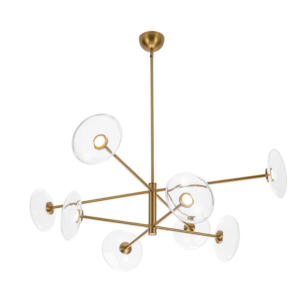Tinduli Designer Dimmable LED 8-light Tiered Sputnik Glass Chandelier - Lamp Copper