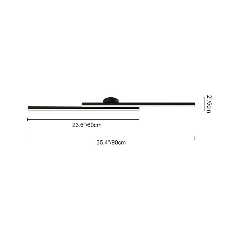 Vistal Linear Metal LED Flush Mount Ceiling Light