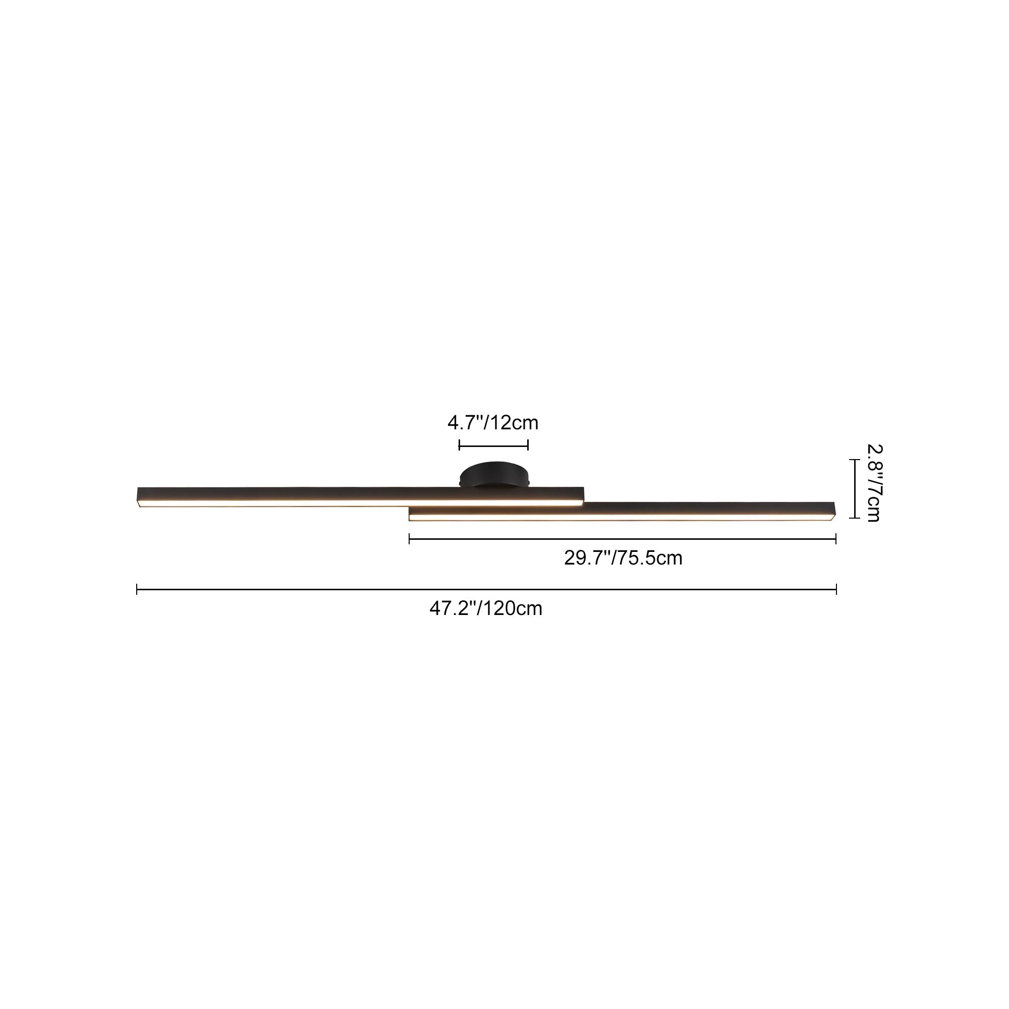 Vistal Linear Metal LED Flush Mount Ceiling Light