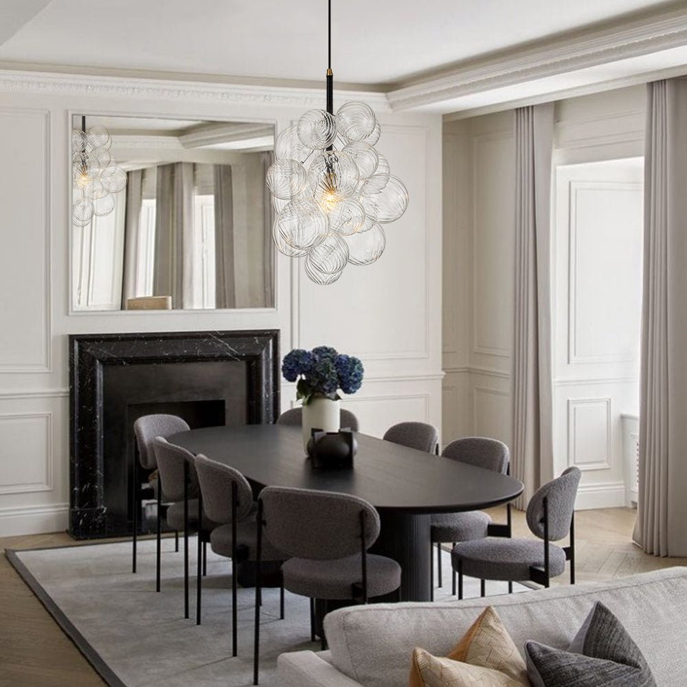 Ornauge Cluster Ribbed Bubble Glass Chandelier Pendant Light
