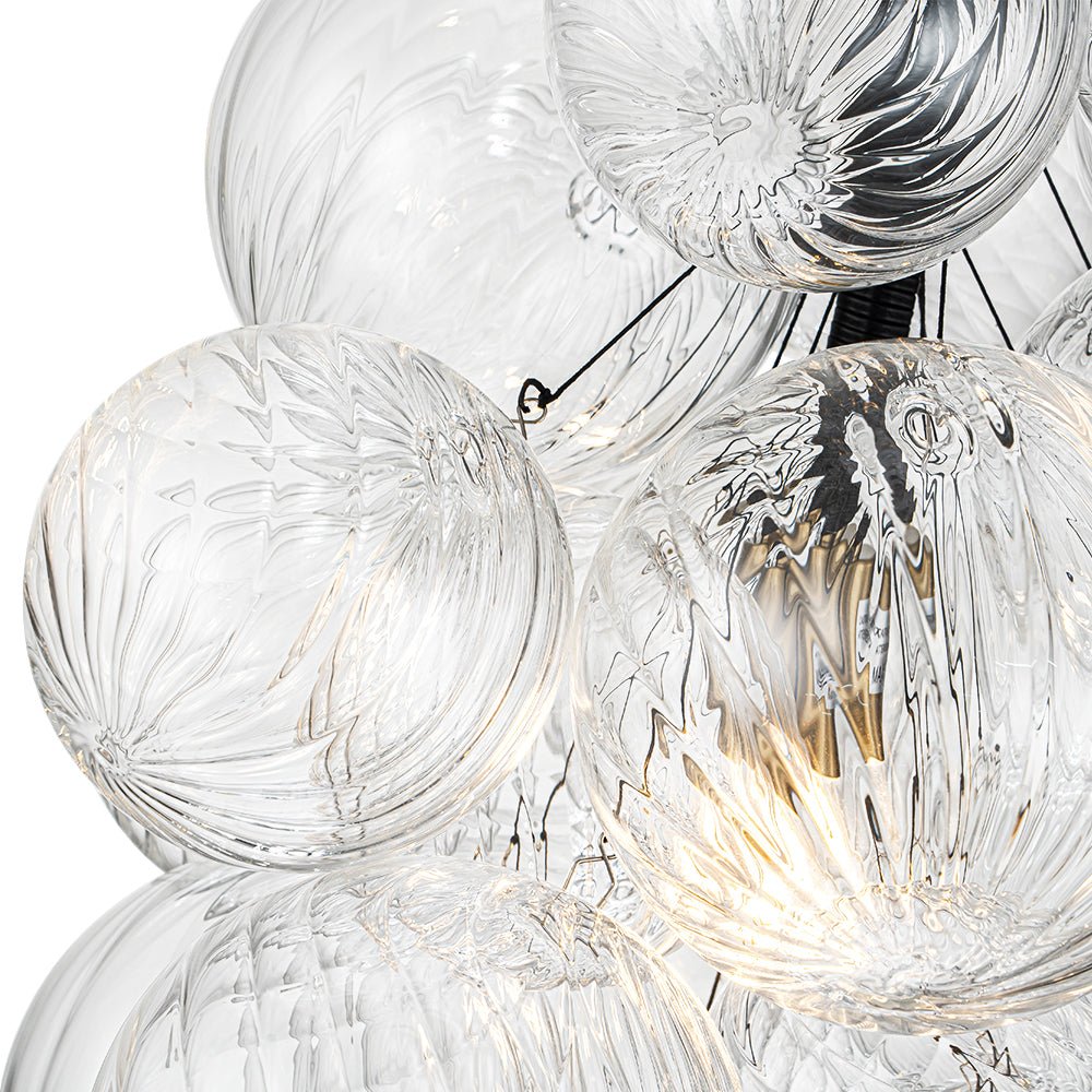 Ornauge Cluster Ribbed Bubble Glass Chandelier Pendant Light