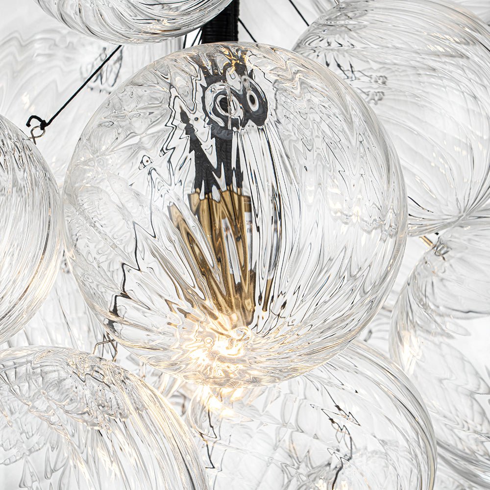 Ornauge Cluster Ribbed Bubble Glass Chandelier Pendant Light