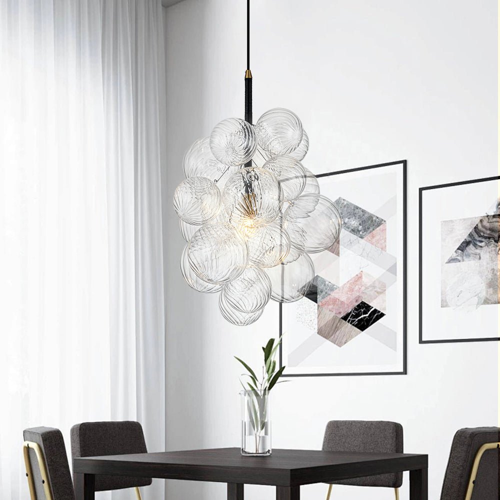 Ornauge Cluster Ribbed Bubble Glass Chandelier Pendant Light