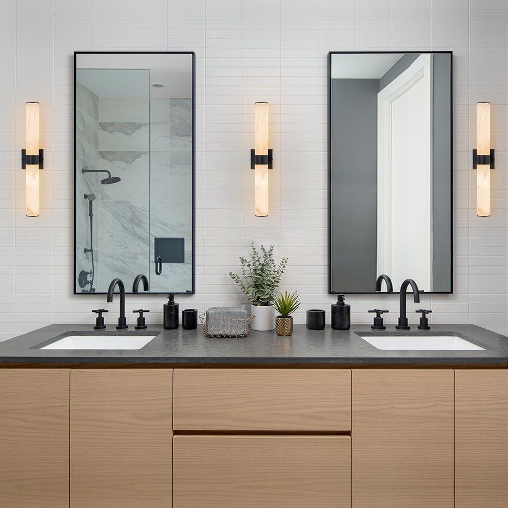 Glitre LED Linear Marble Bathroom Wall Sconce