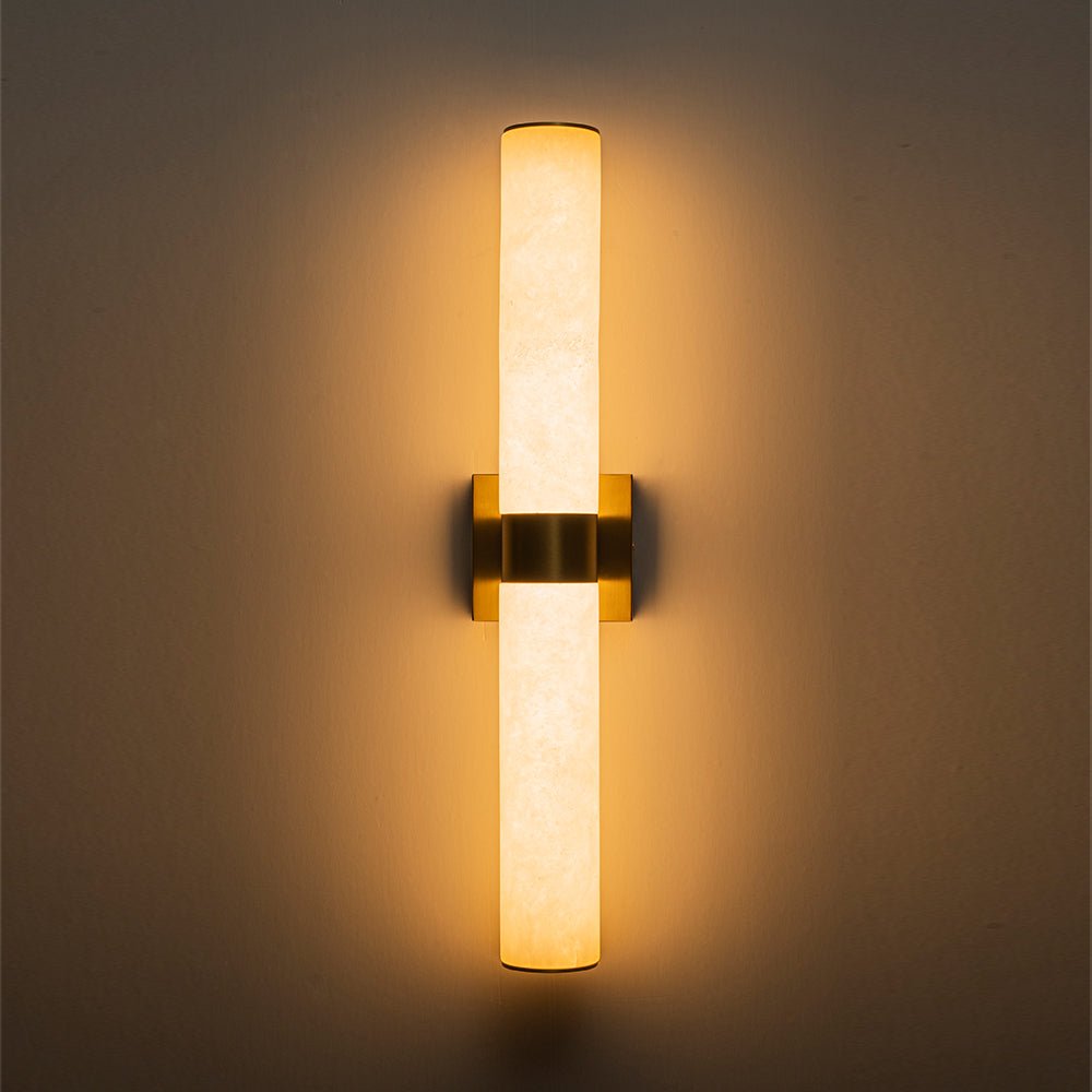 Glitre LED Linear Marble Bathroom Wall Sconce - Lamp Copper