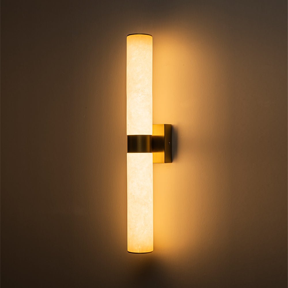 Glitre LED Linear Marble Bathroom Wall Sconce - Lamp Copper