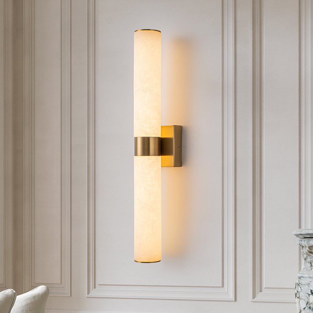 Glitre LED Linear Marble Bathroom Wall Sconce - Lamp Copper